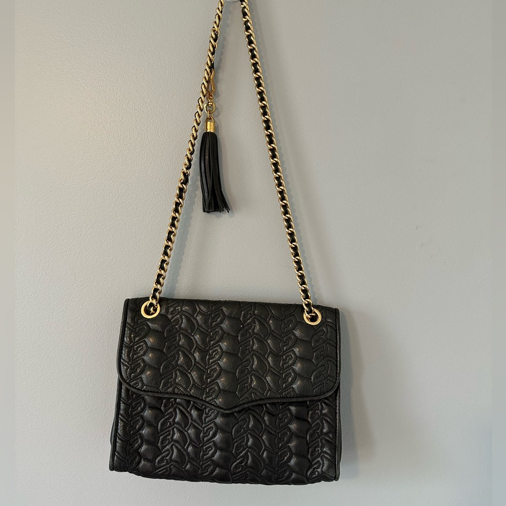 Rebecca Minkoff Large Leather Quilted Shoulder Bag Black